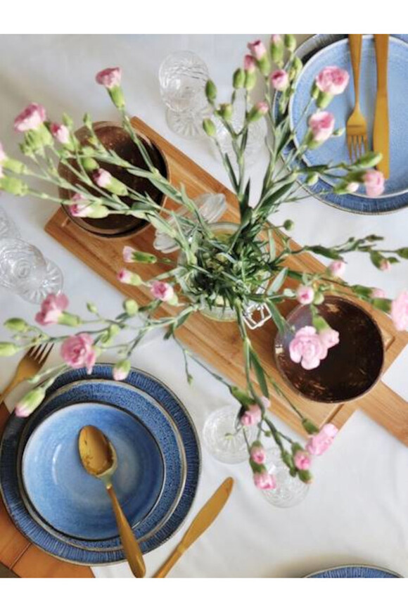 Bonita Blue, komplet obiadowy dla 6 osób, 18 elementów