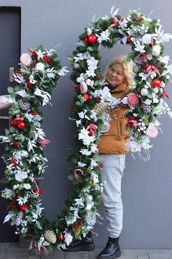Red&White, świąteczna girlanda na kominek, dł.450cm