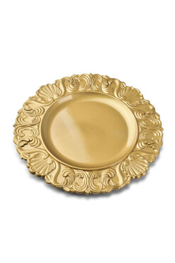 Soleil B, złoty podtalerz z ozdobną krawędzią, śr.35cm 