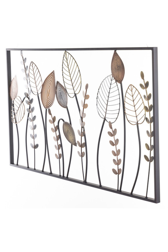Liście Glamour metalowy obraz dekoracja ścienna