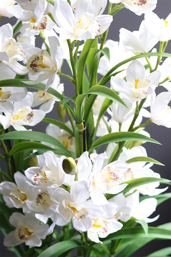 Cymbydium Ambasador, duży sztuczny storczyk XXL w doniczce