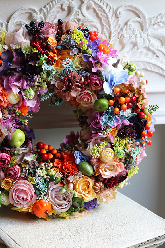 Jesienne Klimaty, bogaty wianek dekoracyjny