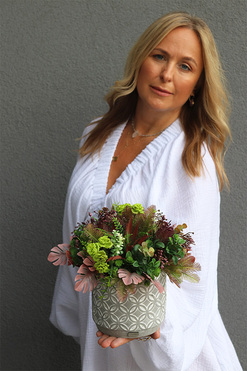 Greenita, sukulenty w nowoczesnej donicy, wys.25cm