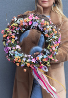 Kolorowa Wiosna, wianek dekoracyjny na drzwi