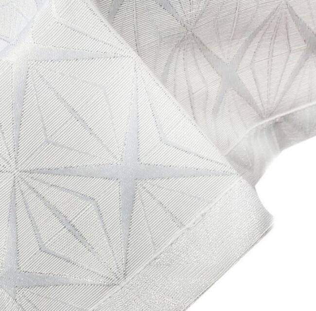 Rimmini, dwustronny bieżnik ze wzorem, biały, wym.48x150cm 