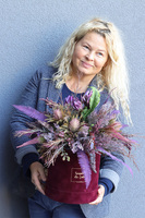 Wiśniowa Medina Big, welurowy flowerbox jesienny