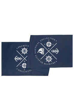 duży bieżnik na stół granatowy Marynistyczny 3, 40x145cm