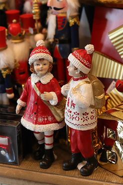 OD RĘKI Dzieci Winter, lalka świąteczna figurka, chłopiec i dziewczynka, wys. 25.5cm