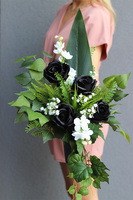 Angelo Garden White&Black, komplet dekoracji nagrobnych bukiet