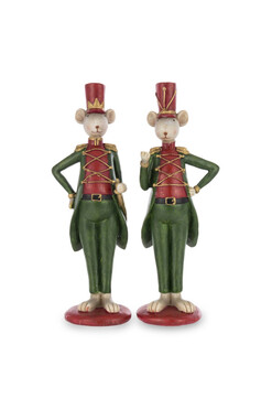 OD RĘKI Generał Myszka, figurka bożonarodzeniowa dziadek do orzechów, 2szt, wys.21cm  
