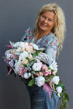 Belladonna, asymetryczny wianek do powieszenia, dł.64cm