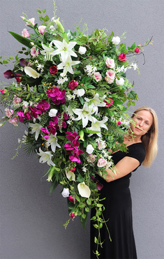 Królewska, ogromna wiązanka nagrobna, dł.150cm 