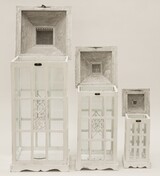 Andalouse Gray, drewniany lampion / latarenka, kpl.3 szt  