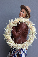 Boho Kłosy, duży wianek ze sztucznego suszu