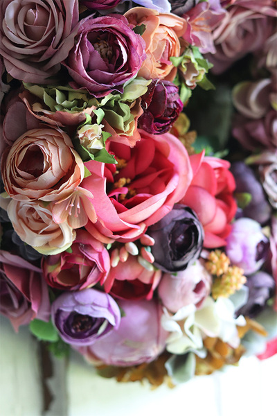 Monella, gęsty wianek kwiatowy, śr.32cm 