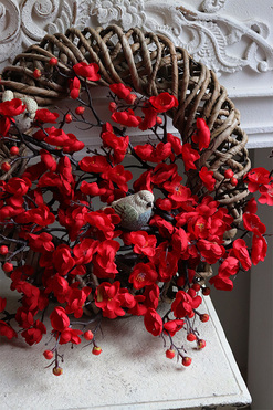 Wiśnia Czerwona 2, wiosenny wianek, rozp.60cm