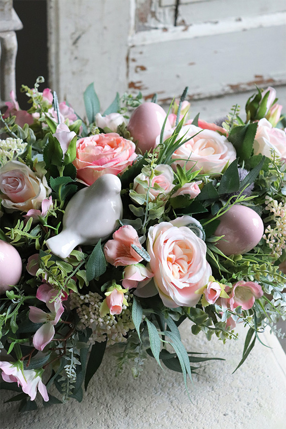 Green Canoe Pastels New, wielkanocna kompozycja / stroik, dł.68cm 