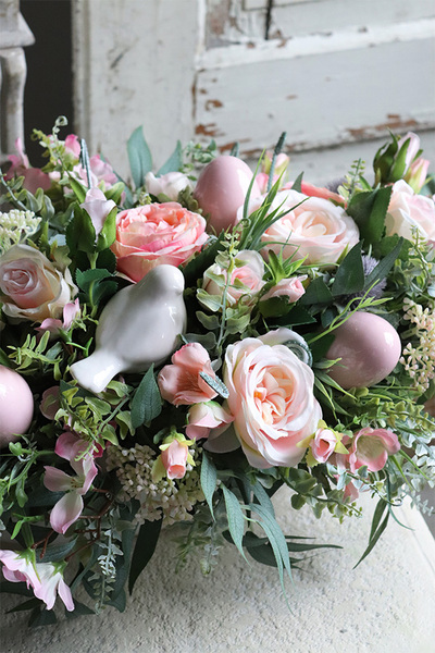 Green Canoe Pastels New, wielkanocna kompozycja / stroik, dł.68cm 