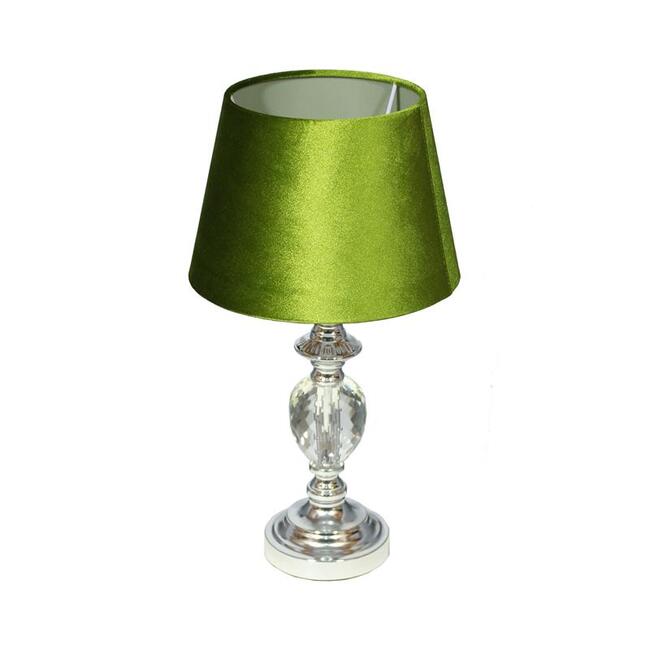 Gentil, lampa stołowa glamour, zielony welur, wys.47cm