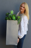 Fiberglass Denimo, sukulenty w szarej donicy, wys.81cm