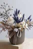 Zimowy Spacer, kompozycja kwiatowa w misie z suszem