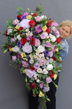 Felinata Neria, bardzo duża wiązanka nagrobna, dł.120cm