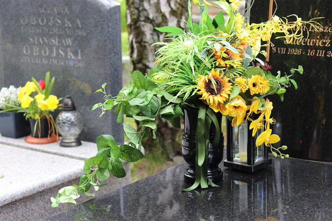 Słoneczna, bukiet nagrobny ze słonecznikami