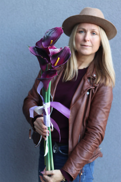 Kalle Purple, bukiet nagrobny kalie, dł.70cm