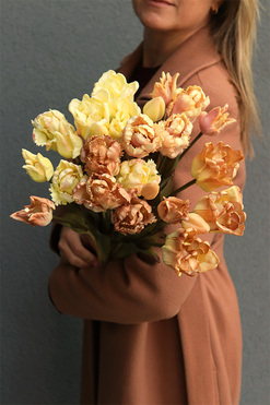 Noveltia, bukiet gumowych jesiennych tulipanów, 30szt, dł.46cm  