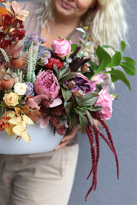 Jesienna Zaduma, jesienna kompozycja w naczyniu