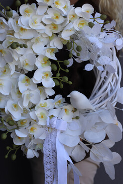 Orchid Spring, asymetryczny wianek dekoracyjny, rozp.50cm