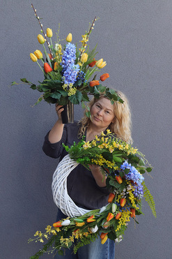 Tulipanowe Sny, zestaw nagrobny, bukiet nagrobny + wieniec