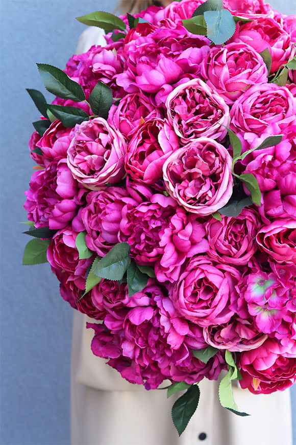 Amarant Provance, bogaty kosz z peonią i hortensją