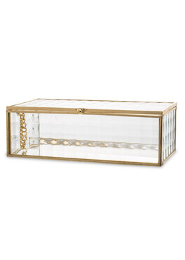 puzderko / szkatułka szklana Złota 9, wym.7x20x10cm