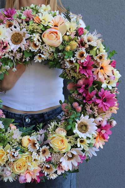 Słońce Wiosenne, żółty wianek dekoracyjny