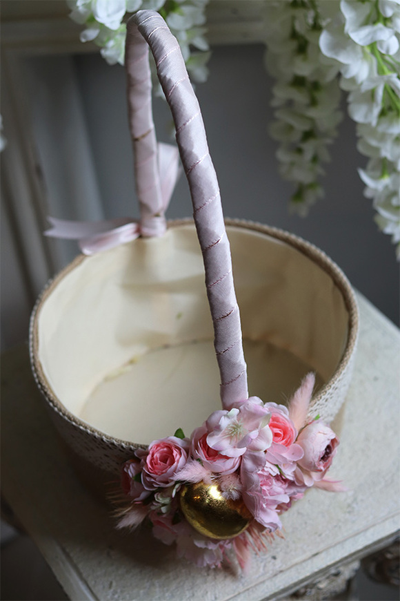 dekorowany koszyczek wielkanocny, Kresta, wys.33cm