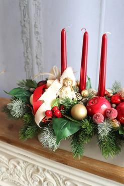 Dzieci w Domu, świąteczny stroik adwentowy, wym.34x58cm