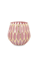 Strawberry, świecznik różowo - złoty, wym.10x10x10cm