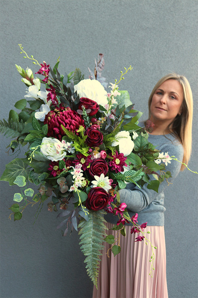 Ruberia, komplet dekoracji nagrobnych, bukiet + kompozycja w misie