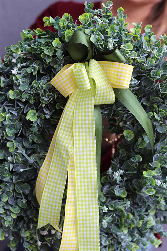 elegancki wysokiej jakości zielony wianek, Poczuj Wiosnę, śr.49cm