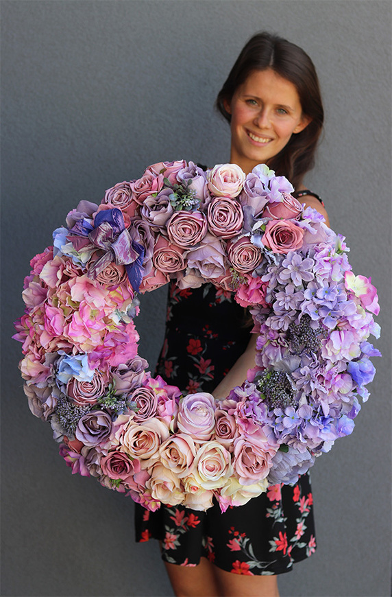 bardzo duży wianek na drzwi, Bogactwo Natury Renoma, śr.50cm 