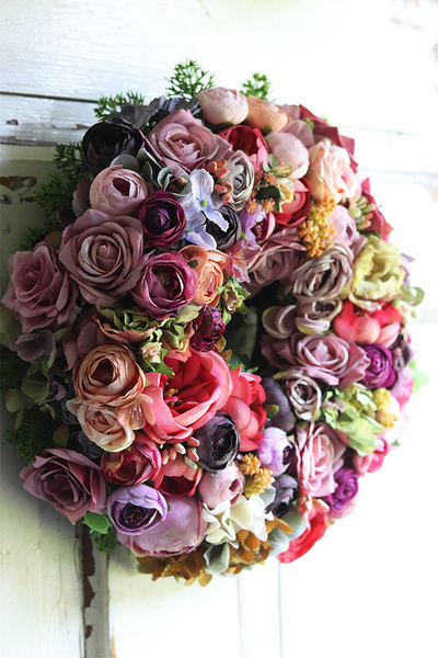 Monella, gęsty wianek kwiatowy, śr.32cm 