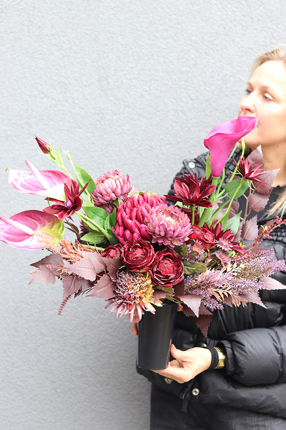 Bordo Cherry, komplet dekoracji nagrobnych