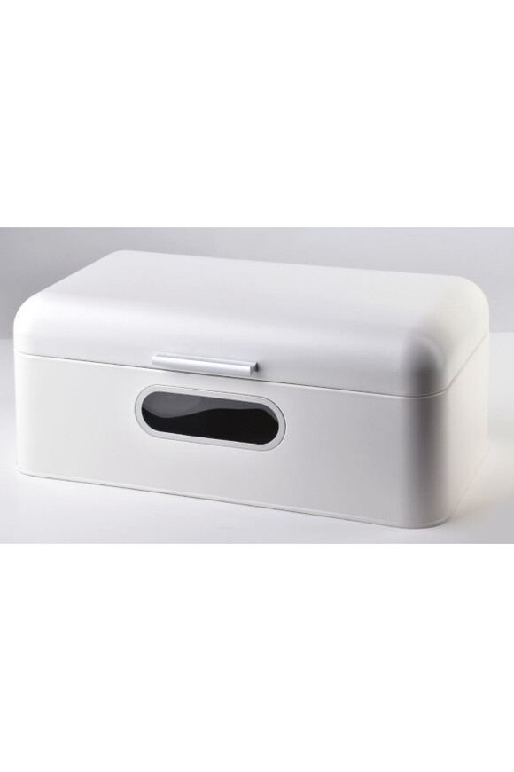 chlebak metalowy Modern Kitchen z okienkiem, biały, wym.42x22.5x17cm 