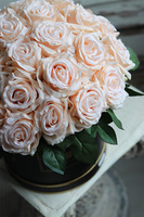 czarny flowerbox z różami, Puderria, wys.37cm