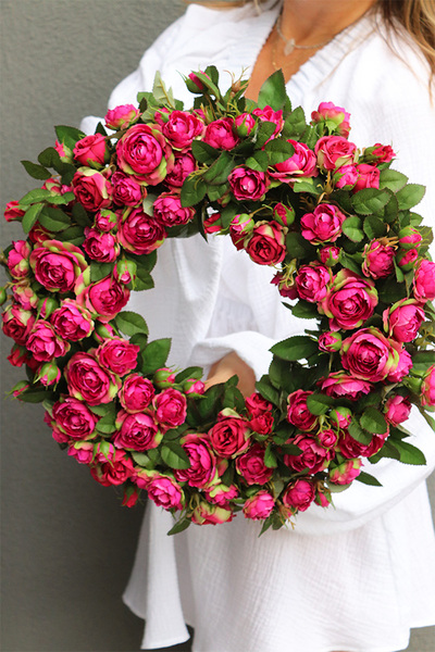 Pink Rosalina, słoneczny wianek na drzwi