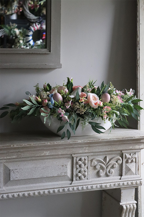 Green Canoe Pastels New, wielkanocna kompozycja / stroik, dł.68cm 