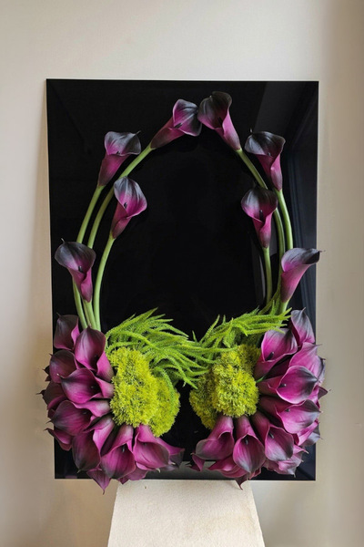 New Design Skrzydła Anioła Purple, dekoracja nagrobna na czarnej podstawie