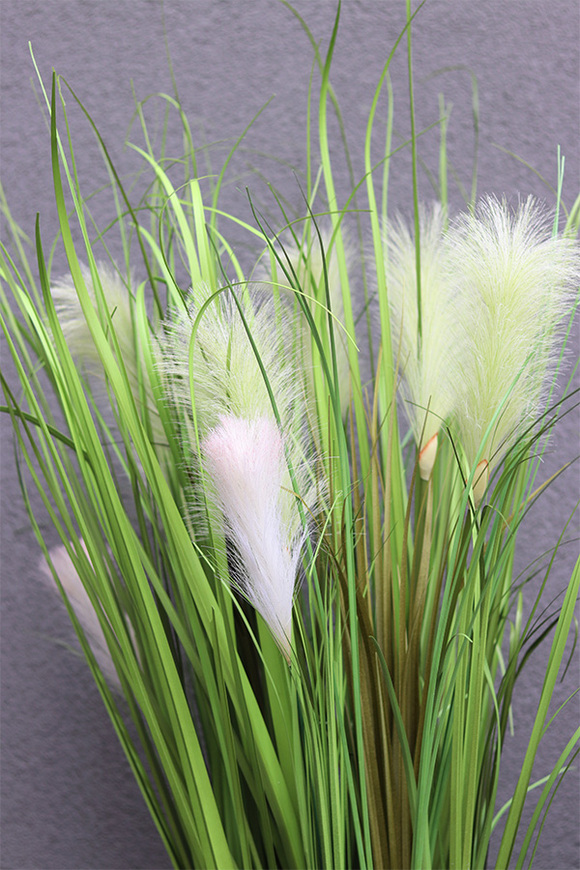 Fiberglass Jessica Felina, sztuczna trawa z kłosami w kwadratowej donicy