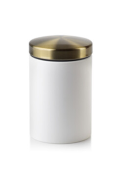 Harry, metalowy pojemnik na żywność z pokrywką, biały, wym.14.5x9.5cm